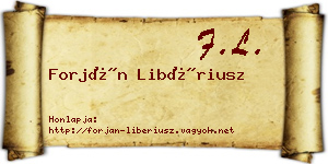 Forján Libériusz névjegykártya